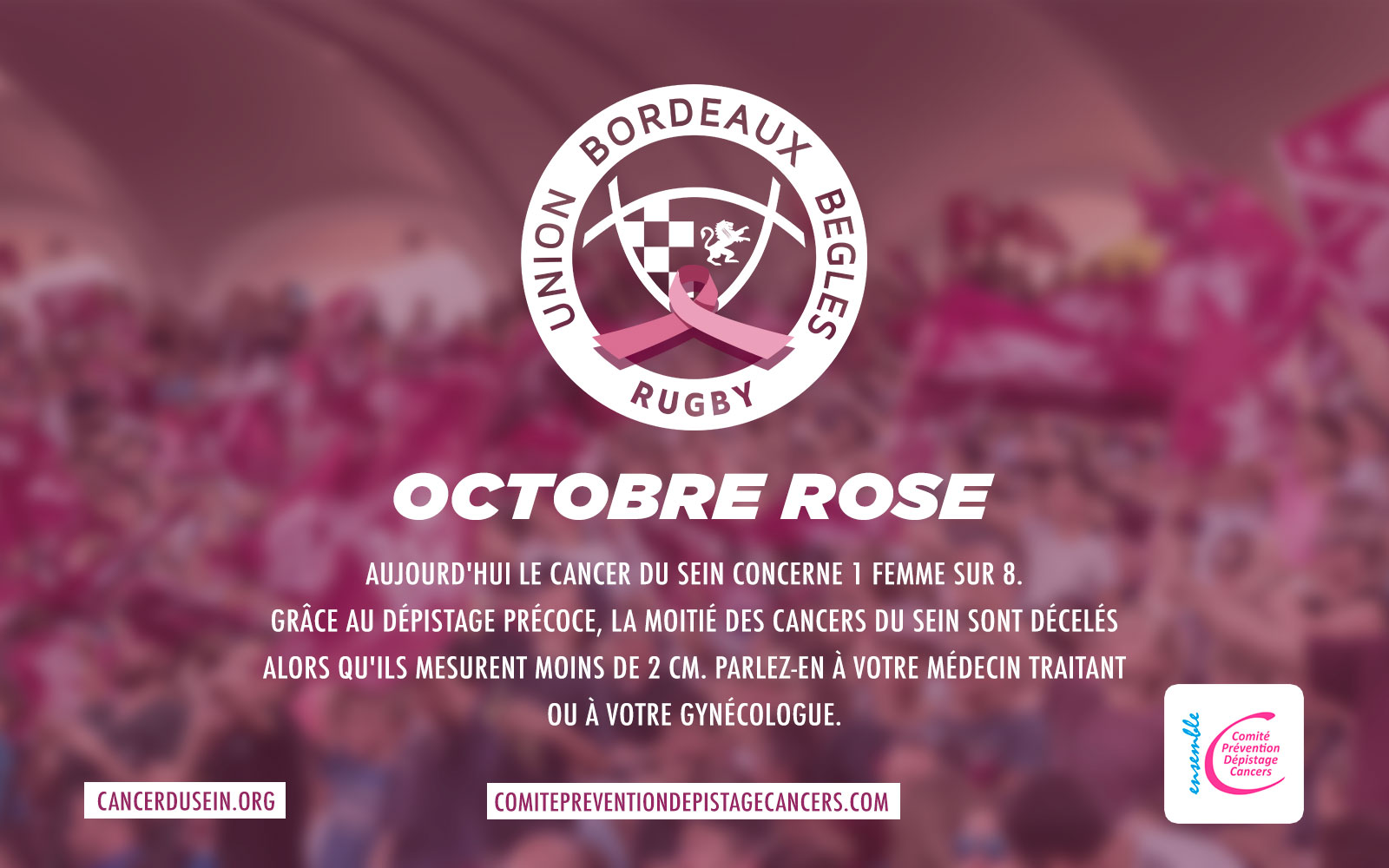 OCTOBRE ROSE et cancer du sein : un dépistage régulier à partir de 30 ans